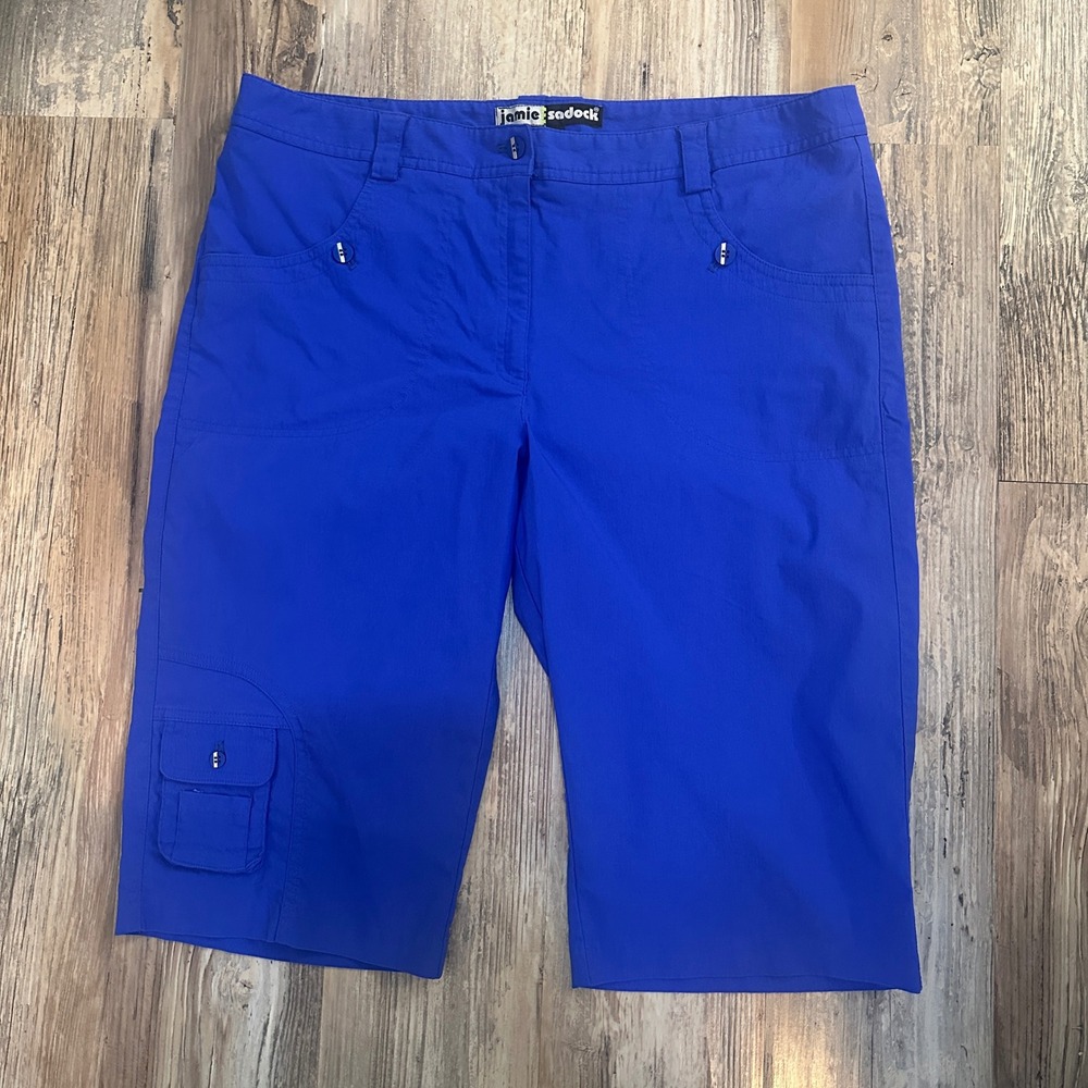 Jamie Sadock Womens Royal Blue Golf Shorts Cargo Pockets Size 16 Style 61318